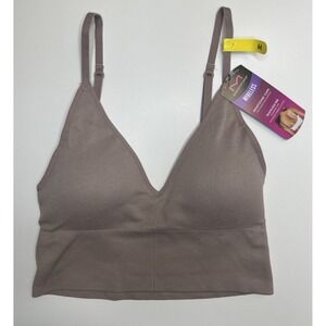 MAIDENFORM Pure Comfort Seamless Longline Iced Mocha Wireless Bra Womens Medium